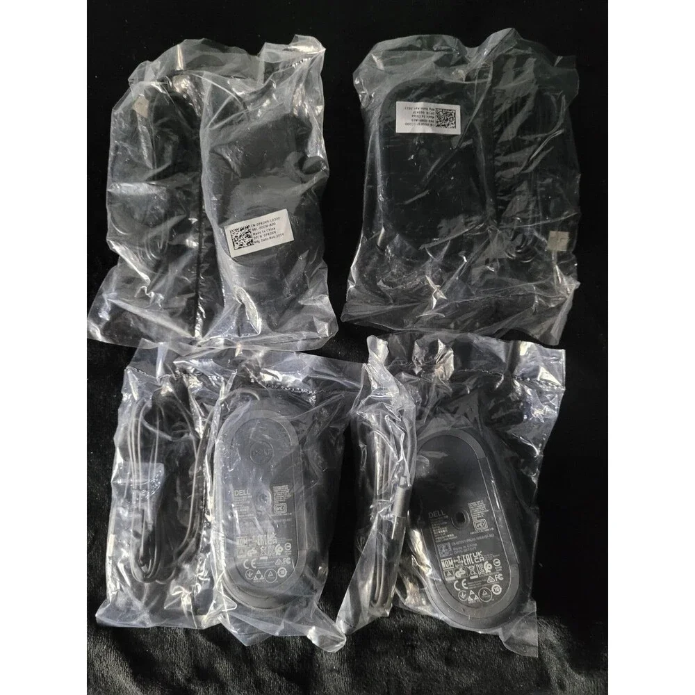 Lot of 4 DELL Optical USB Wired scroll Mouse Mice PC 3 button